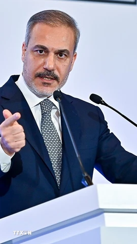 Ngoại trưởng Thổ Nhĩ Kỳ Hakan Fidan - một tỏng những thành viên đáng chú ý của Ủy ban Điều hành thuộc “Hội đồng Hòa bình Gaza”. (Ảnh: THX/TTXVN)