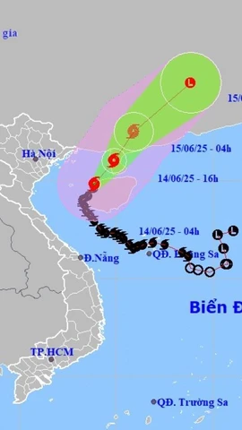 Vị trí và đường đi dự kiến của bão số 1. (Nguồn: Trung tâm Dự báo Khí tượng Thủy văn Quốc gia)