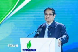 Thủ tướng Phạm Minh Chính chỉ đạo Hội nghị triển khai nhiệm vụ năm 2025 của ngành Dầu khí. (Ảnh: Dương Giang/TTXVN)