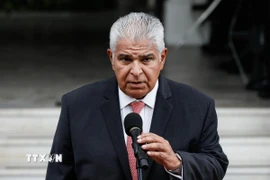 Tổng thống Panama Jose Raul Mulino phát biểu với báo giới tại Panama City. (Ảnh: THX/TTXVN)