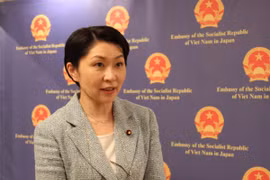 Chủ tịch Liên minh nghị sĩ hữu nghị Nhật Bản-Việt Nam, Hạ nghị sỹ Obuchi Yuko, mong muốn góp sức cho việc tăng cường tình hữu nghị và hợp tác giữa hai nước. (Ảnh: Phạm Tuân/TTXVN)