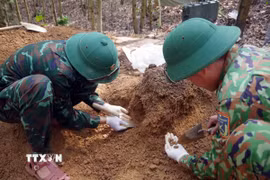 Quang cảnh tại một lễ truy điệu và an táng. (Ảnh: Thanh Thủy/TTXVN)