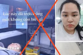 Bài viết sai sự thật đăng trên mạng xã hội. (Ảnh: TTXVN phát)