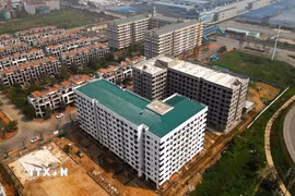 Nhu cầu vay vốn của các doanh nghiệp đầu tư xây dựng nhà ở xã hội cao. (Ảnh: Tuấn Anh/TTXVN)
