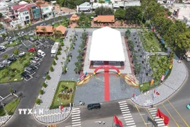 Một góc Công viên tượng đài, Nhà lưu niệm Anh hùng Liệt sỹ Võ Thị Sáu. (Ảnh: Đoàn Mạnh Dương/TTXVN)