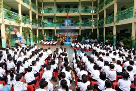 Học sinh Trường Tiểu học Phạm Ngọc Thạch, Thành phố Hồ Chí Minh. (Ảnh: Hồng Đạt/TTXVN)