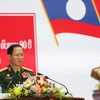 Thượng tướng Khamlieng Outhakaysone, Bộ trưởng Quốc phòng Lào. (Ảnh: Xuân Tú/TTXVN) 