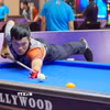 Cơ thủ Dương Thành Luân thi đấu tại Giải Billiards Carom 3 băng quốc tế SCTV Cup 2025. (Ảnh: Trung Tuyến/TTXVN)