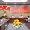 Hội nghị sơ kết 1 năm sắp xếp đơn vị hành chính và thực hiện chính quyền địa phương 2 cấp của tỉnh Cà Mau. (Ảnh: Trung Hiếu/TTXVN) 