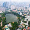 Công viên Nghĩa Đô đang được tiến hành cải tạo, sửa chữa để đáp ứng tốt nhu cầu vui chơi, thể dục, thể thao của người dân. (Ảnh: Lê Đông/TTXVN)