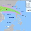 Hướng di chuyển của bão Wipha. (Ảnh: TTXVN phát)
