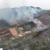 Khu vực cháy rừng tại Nham Biền, Bắc Giang.
