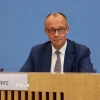 Thủ tướng Đức Friedrich Merz phát biểu tại cuộc họp báo mùa Hè ở Berlin ngày 18/7/2025. (Ảnh: THX/TTXVN)