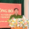 Đại tá Lê Hồng Vân, Phó Giám đốc Công an tỉnh Quảng Ninh phát động phong trào thi đua lao động, cải tạo tốt trong toàn bộ phạm nhân hiện đang chấp hành án tại Trại tạm giam. (Ảnh: Thanh Vân/TTXVN)