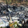 Hiện trường vụ rơi máy bay huấn luyện quân sự tại tỉnh Chiang Mai, Thái Lan. (Nguồn: The Nation)
