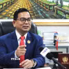 Tiến sỹ Kin Phea - Viện trưởng Viện Quan hệ Quốc tế thuộc Viện Hàn lâm Hoàng gia Campuchia (RAC) - trả lời phỏng vấn TTXVN về chuyến thăm chính thức Việt Nam của Thủ tướng Vương quốc Campuchia Samdech Moha Borvor Thipadei Hun Manet. (Ảnh: Minh Hưng/TTXVN)