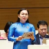 Đại biểu Quốc hội tỉnh An Giang Lý Anh Thư phát biểu. (Ảnh: Doãn Tấn/TTXVN) 