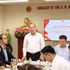 Phó Chủ tịch Ủy ban Trung ương Mặt trận Tổ quốc Việt Nam Hoàng Công Thủy mong muốn cộng đồng tiếp tục lưu giữ được văn hóa, lịch sử truyền thống đất nước. (Ảnh: Bùi Hà/TTXVN)