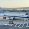 Máy bay của hãng hàng không Phương Nam Trung Quốc (China Southern Airlines) tại sân bay Đại Hưng. (Ảnh: Công Tuyên/TTXVN)