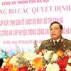 Trung tướng Nguyễn Hải Trung, Giám đốc Công an thành phố Hà Nội, phát biểu tại hội nghị. (Ảnh: TTXVN phát)