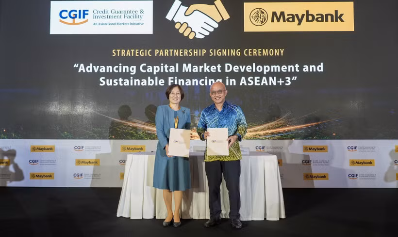 Maybank và CGIF hợp tác phát triển thị trường vốn nội địa, thúc đẩy tài chính bền vững và chuyển dịch xanh tại khu vực ASEAN+3, mở rộng nguồn vốn. (Ảnh: BTC/Vietnam+)