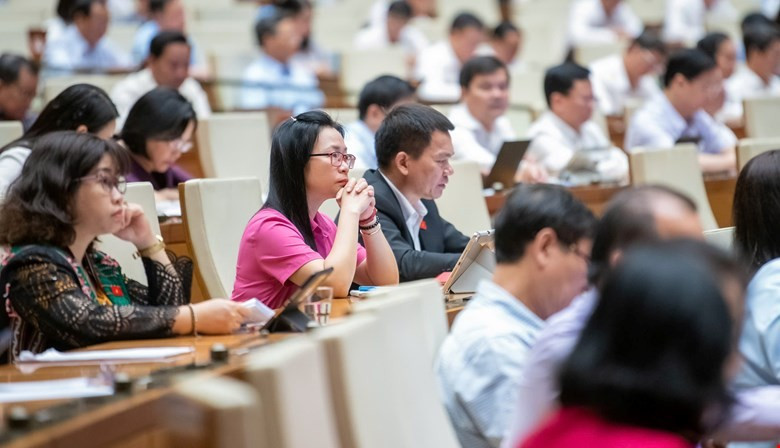 Quốc hội thảo luận tại hội trường dự thảo Luật Quản lý và đầu tư vốn Nhà nước tại doanh nghiệp. (Ảnh: QH/Vietnam+)