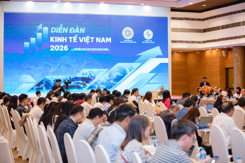 Diễn đàn Kinh tế Việt Nam 2026 do Viện Kinh tế Việt Nam và Thế giới tổ chức, ngày 25/3. (Ảnh: Vietnam+) 