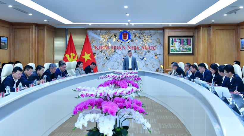 Kiểm toán Nhà nước tổ chức Hội nghị toàn Ngành cho ý kiến về dự thảo 7 đề cương kiểm toán chuyên đề dự kiến triển khai trong năm 2025. (Ảnh: Vietnam+)