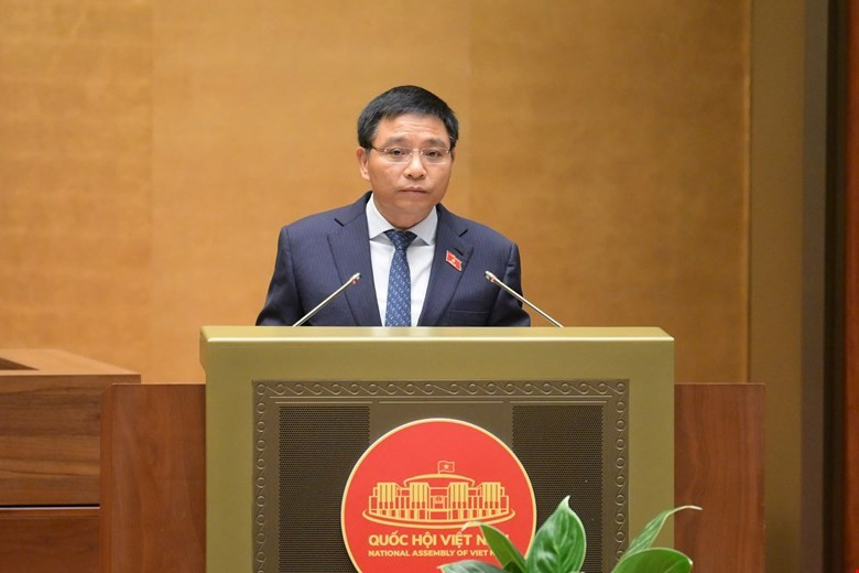 Bộ trưởng Bộ Tài chính Nguyễn Văn Thắng đã trình bày Báo cáo tiếp thu, giải trình, chỉnh lý dự án Luật Ngân sách Nhà nước (sửa đổi). (Ảnh: CTV/Vietnam+)