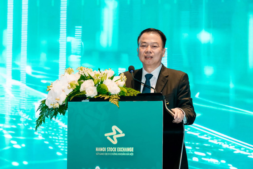 Thứ trưởng Bộ Tài chính Nguyễn Đức Chi cho rằng trong bối cảnh mới, Đảng và Nhà nước đang đặt ra mục tiêu tăng trưởng GDP từ 10% trở lên cho năm 2026 và các năm tiếp theo. (Ảnh: HNX)