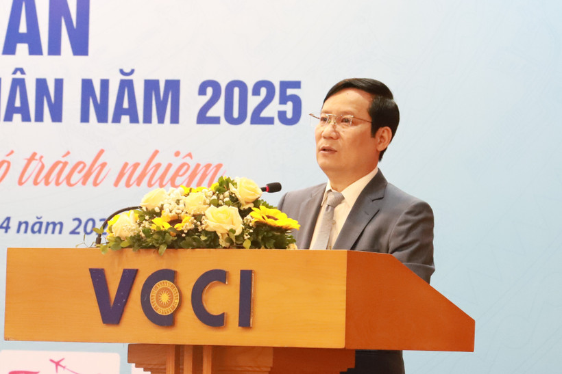 Chủ tịch VCCI Phạm Tấn Công khẳng định vai trò then chốt của khu vực kinh tế tư nhân, đặc biệt là các doanh nhân và doanh nghiệp trong việc thúc đẩy tăng trưởng kinh tế. (Ảnh: Vietnam+)