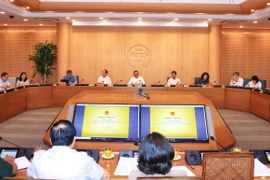 Chủ tịch Ủy ban Nhân dân thành phố Hà Nội Trần Sỹ Thanh chủ trì phiên họp Ban Tổ chức Lễ kỷ niệm 80 năm Cách mạng tháng 8 (19/8/1945-19/8/2025) và Quốc khánh 2/9 (2/9/1945-2/9/2025) của thành phố . (Ảnh: PV/Vietnam+)