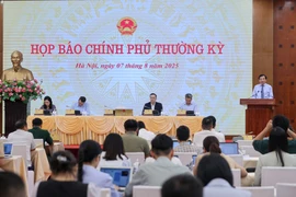 Bộ trưởng Trần Văn Sơn phát biểu tại Họp báo Chính phủ thường kỳ tháng 7/2025. (Ảnh: VGP/Nhật Bắc)