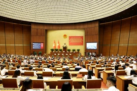 Hội nghị toàn quốc quán triệt, triển khai thực hiện Nghị quyết 66-NQ/TW và Nghị quyết 68-NQ/TW của Bộ Chính trị. (Ảnh: TTXVN)