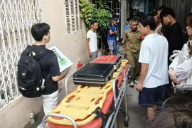 Vụ cháy gây thiệt mạng 5 người tại địa chỉ số 9, hẻm 12 ngách 17 ngõ 180 Kim Hoa. (Ảnh: Hoàng Hiếu/TTXVN)