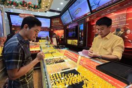 Một điểm kinh doanh vàng tại Hà Nội. (Ảnh: Đức Duy/Vietnam+)