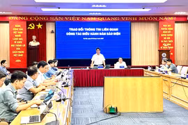 Ông Võ Quang Lâm, Phó Tổng Giám đốc Tập đoàn điện lực Việt Nam, thông tin với báo chí về việc điều hành đảm bảo điện, chiều 9/5. (Ảnh: Đức Duy/Vietnam+)