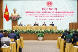 Thủ tướng Chính phủ Phạm Minh Chính, Hội nghị Thường trực Chính phủ làm việc với doanh nghiệp Nhà nước (Ảnh: PV/Vietnam+)