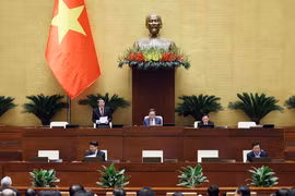 Kỳ họp bất thường lần thứ 9, Quốc hội khoá XV, chiều 13/2/2025, Quốc hội nghe trình bày dự thảo Nghị quyết và báo cáo thẩm tra về thí điểm một số cơ chế, chính sách đặc thù, đặc biệt để phát triển hệ thống mạng lưới đường sắt đô thị tại thành phố Hà Nội, Thành phố Hồ Chí Minh. (Ảnh: TTXVN)