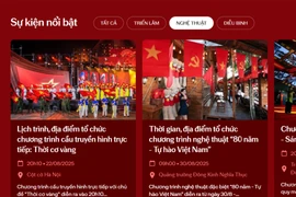 Nền tảng số “A80-Tự hào Việt Nam” hỗ trợ tra cứu chuỗi hoạt động kỷ niệm dịp Quốc khánh 2/9. (Ảnh: PV/Vietnam+)