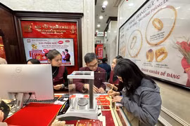 Một điểm kinh doanh vàng tại Hà Nội. (Ảnh: Đức Duy/Vietnam+)