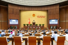 Quốc hội họp toàn thể tại hội trường, thảo luận các dự án luật. (Ảnh: quochoi.vn)