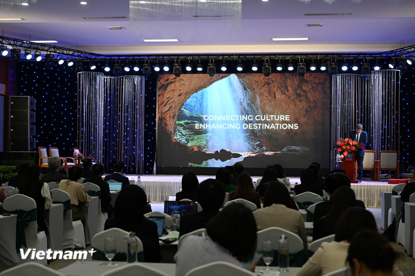 Hang Sơn Đoòng - một trong những điểm đến đặc sắc hàng đầu của Việt Nam trong video về phát triển du lịch bền vững, khu vực tiểu vùng sông Mekong mở rộng. (Ảnh: PV/Vietnam+)