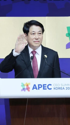 Chủ tịch nước Lương Cường dự Hội nghị Thượng đỉnh Doanh nghiệp APEC 2025 tại Hàn Quốc ngày 30/10/2025. (Ảnh: Lâm Khánh/TTXVN)
