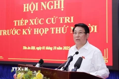 Chủ tịch nước Lương Cường phát biểu. (Ảnh: Lâm Khánh/TTXVN)