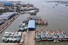 Cảng cá Cát Lở (phường Phước Thắng, Thành phố Hồ Chí Minh). (Ảnh: Đoàn Mạnh Dương/TTXVN)
