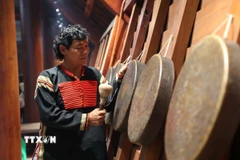 Cồng chiêng gắn bó mật thiết với đời sống tinh thần và tâm linh của các dân tộc như Ê Đê, M'nông, Jrai… ở Tây Nguyên. (Ảnh: Tuấn Anh/ TTXVN)