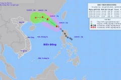 Hình ảnh vị trí và đường đi của bão số 8. (Nguồn: Trung tâm Dự báo Khí tượng Thủy văn Quốc gia)