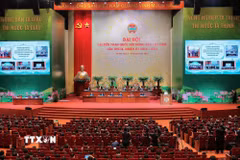 Phiên khai mạc trọng thể Đại hội Đại biểu toàn quốc Hội Nông dân Việt Nam lần thứ IX. (Ảnh: Lê Đông/TTXVN)