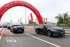 Cầu Lộ 2 có tổng mức đầu tư gần 186 tỷ đồng, hoàn thành vượt tiến độ khoảng 45 ngày. (Ảnh: Phạm Minh Tuấn/TTXVN)